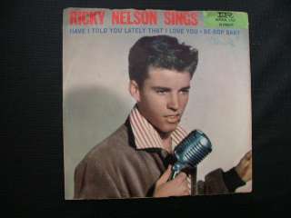45 rpm RICKY NELSON Be Bop Baby Jukebox Record PICTURE  