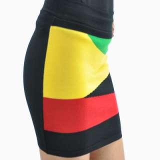 New Designer Sexy Zig Zag Jamaica Reggae Empress Knit Bandage Mini 