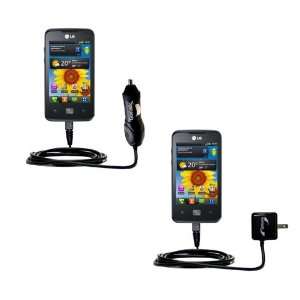  Car and Wall Charger Essential Kit for the LG Optimus Hub 