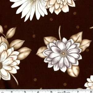   Large Cocoa Blossom Brown Fabric By The Yard Arts, Crafts & Sewing