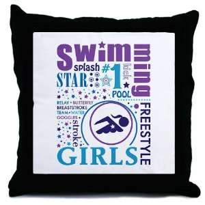  Bourne Swimming Sports Throw Pillow by 
