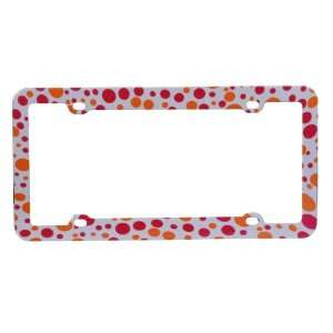  Car Automotive License Plate Frame White with Orange and 