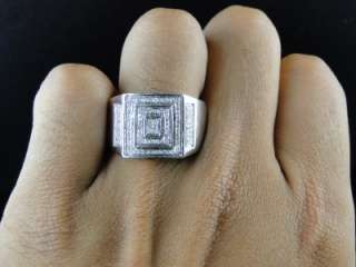   10K MENS WHITE GOLD PINKY WEDDING BAND GENUINE DIAMOND DESIGNER RING