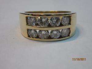 25 cts total weight 8 diamond 2 row G/H 14kt gold band ring 