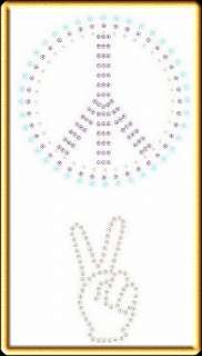 Rhinestone HotFix Dot Paper Pattern PEACE SIGNS 594  