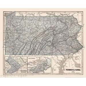   STATE OF PENNSYLVANIA (PA) BY MORSE & BREESE 1845 MAP