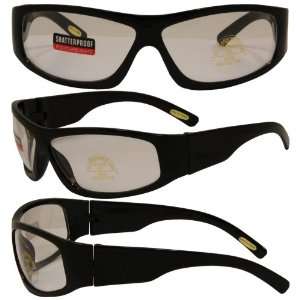   Glossy Black Frame Sunglasses Clear Lenses By Birdz Automotive