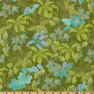  44 Wide Dinosauria Foliage Green Fabric By The Yard 