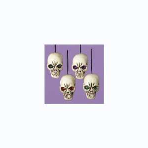   Skull Face with Glittered Eyes Halloween Ornaments 3