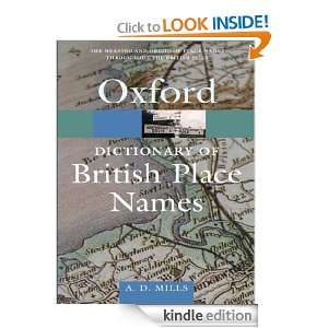  A Dictionary of British Place Names (Oxford Paperback 