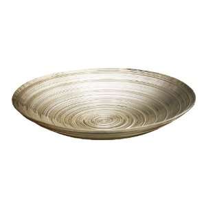 Kronos 16 in. Dia. Silver Plated Shallow Glass Bowl  
