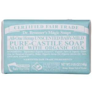  Dr. Bronners Organic Pure Castile Bar Soap, Baby, mild, 5 