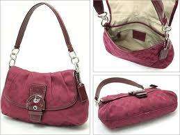 description coach crimson soho signature flap purse new with tags