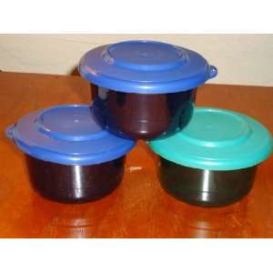  Tupperware Acrylic Preludio Bowls in Jewel Tones Sapphire 