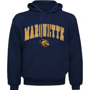 Marquette Golden Eagles Navy Mascot One Tackle Twill Hooded Sweatshirt 