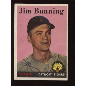  1958 Topps BB HOFER #115 Jim Bunning Autographed EXMT 