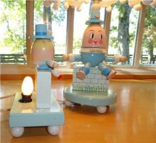 Vtg~IRMI~Nursery~Original~Wooden Humpty Dumpty~Kid~Baby~Lamp+Shade 