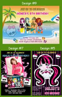Personalized MONSTER HIGH BIRTHDAY PARTY INVITATIONS  