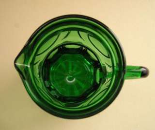 Vintage Emerald Green Glass Small Pitcher Creamer Jug LOVELY  