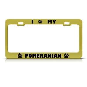  Pomeranian Dog Animal Metal license plate frame Tag Holder 
