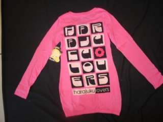 NEW GIRLS HARAJUKU LOVERS GROOVY PINK TUNIC LONG T SHIRT 8  