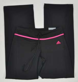 NEW Adidas Womens Adishape Wide Leg WO Athletic Pants Black Pink Size 