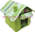 New Pet Dog Cat House Bed Medium Green/Yellow 50x45x40cm