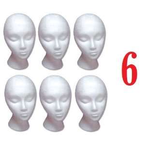   Styrofoam Model Heads / Hat Wig Foam Mannequin / Half Dozen Jumbo Pack