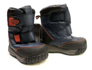 Boys ATHLETECH toddler navy velcro straps boots sz 5  