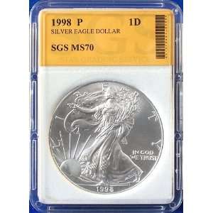    1998 American Silver Eagle SGS Graded MS70 