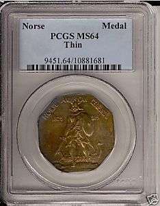 1925 Norse Medal Thin 6000 mintage PCGS MS 64 Color  