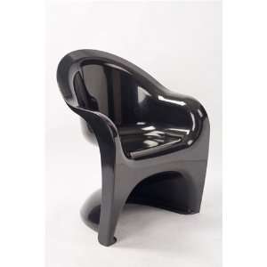  Designer Modern Verner Panton Style Arm Chair   Black 