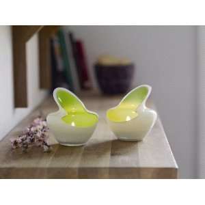  Herstal 5003168053 Lime White 2 Piece Candle Holder 