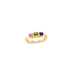 ZALES Mom Heart Shaped Birthstone Ring in 10K White or Yellow Gold (2 