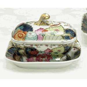 Mottahedeh Tobacco Leaf Small Tureen W/Stand 12 oz 