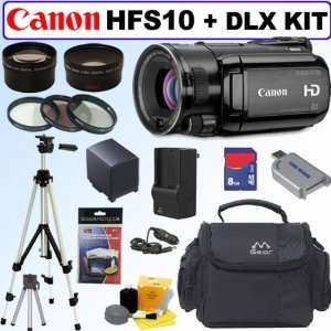  Canon VIXIA HFS10 HD Dual Flash Memory Camcorder + Deluxe 