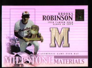 2002 Topps Milestone Materials Brooks Robinson GU bat card MIM BRO 