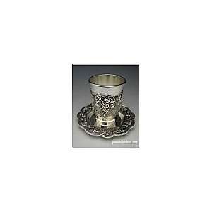  Silver Plated Kiddush Wine Cup Grapes Design and matching 