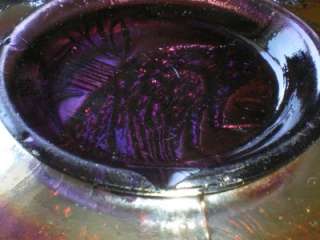 Carnival Glass Dish   Peacock and Urn Design   Purple Base Colour 