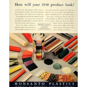  1939 Ad Monsanto Chemical Plastics Color Cellulose 