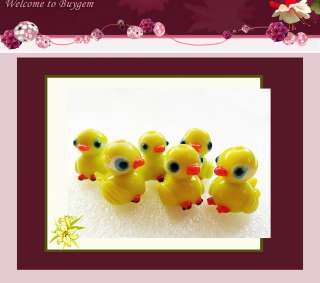 Lampwork Glass Beads Adorable Darling Duck Yellow 18mm 6 Beads  