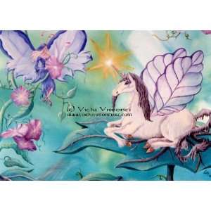  Gentle Unicorn Faerie by Vicki Visconti Tilley 8x10 