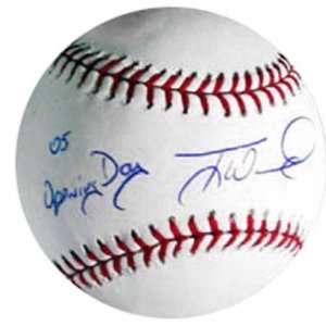  Tony Womack Autographed Baseball with 05 Opening Day 
