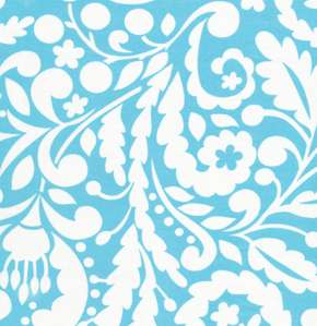 Tea Garden Fabric Dena Designs Silhouette Blue 1yd  