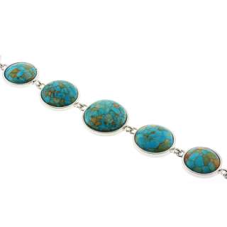 Inch Round Green Turquoise Howlite Bracelet With Toggle Clasp 