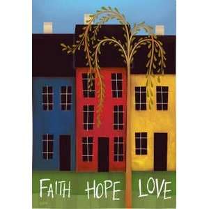  Faith, Hope, Love Silk Reflections Regular Size Flag 