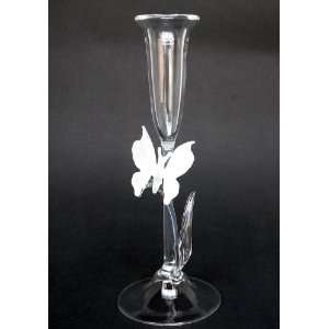  Butterfly Wedding Taper Candle Holder Glass Crystal 