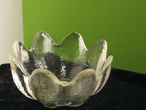 Mid Century Art Glass Blenko Wayne Husted Clear Molded Floriform Bowl 