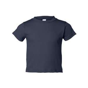  Rabbit Skins Toddler Short Sleeve Cotton T Shirt, Navy, 4T 