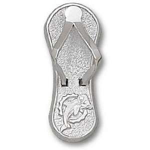  Miami Dolphins Sterling Silver Dolphin Logo Flip Flop 1 